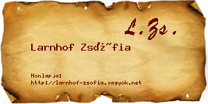 Larnhof Zsófia névjegykártya